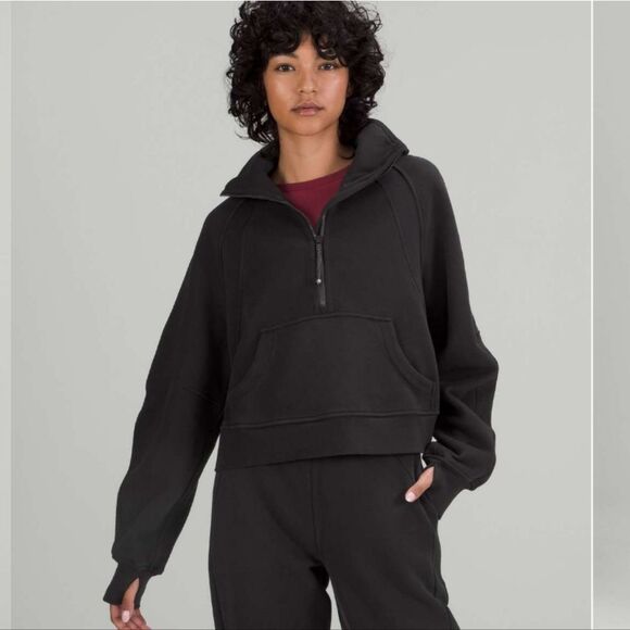 LULULEMON Scuba Oversized Funnel Neck Shirt Black Womens Size XS/S - Picture 1 of 9